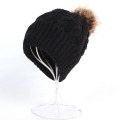 Mulheres Mens Fake Fur Bola Cap POM POM De Malha Gorros Grosso Hat (HW100)